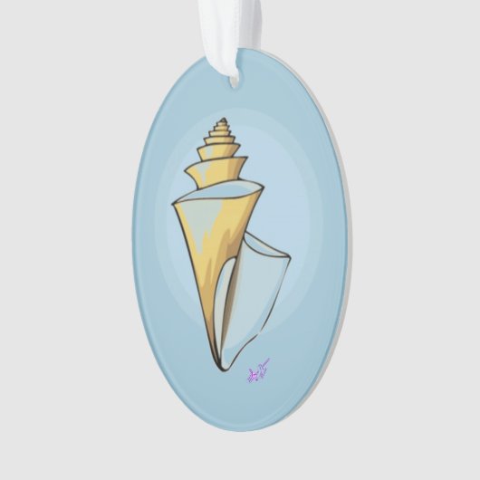 Soft Seashell Blue Oval Ornament (voorkant)