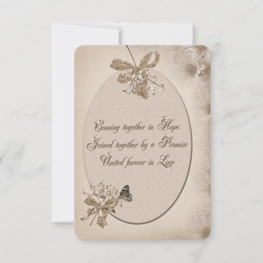 Soft Sepia Daisy Faire-part de mariage (Devant)