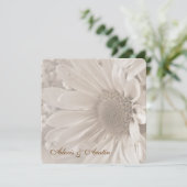 Soft Sepia Wedding Daisy Kaart (Staand voorkant)