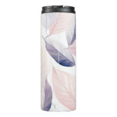 Soft Serenity Watercolor Leaves Custom Monogram Thermosbeker (Achterkant)
