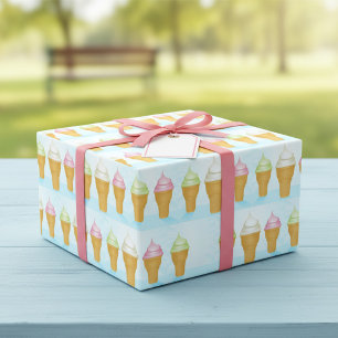 Soft Serve Ice Cream Cones Leuk Zomer Dessert Cadeaupapier
