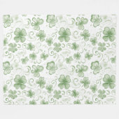 Soft Shamrock Whispers in Sage Green Fleece Deken (Voorkant (Horizontaal))