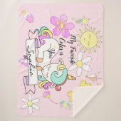 Soft Sherpa Sleepy Unicorn Wreath Nom Couverture (Devant)