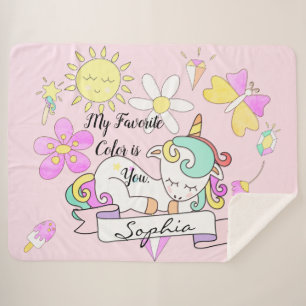Soft Sherpa Sleepy Unicorn Wreath Nom Couverture