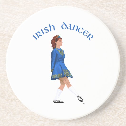 Soft Shoe Irish Dancer in Blue Zandsteen Onderzetter (Voorkant)