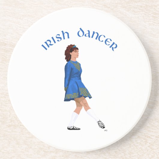 Soft Shoe Irish Dancer in Blue Zandsteen Onderzetter (Voorkant)