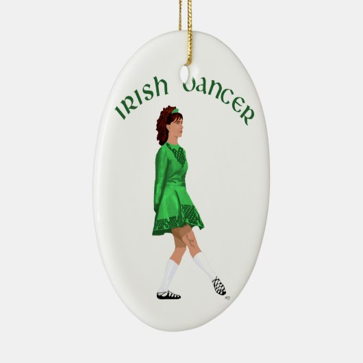 Soft Shoe Irish Dancer in Green Keramisch Ornament (Rechts)