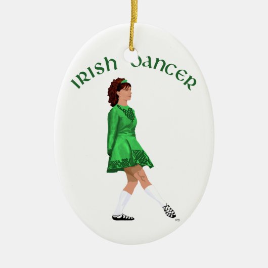 Soft Shoe Irish Dancer in Green Keramisch Ornament (Voorkant)