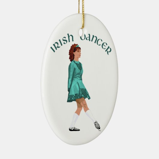 Soft Shoe Irish Dancer in Turquoise Keramisch Ornament (Rechts)