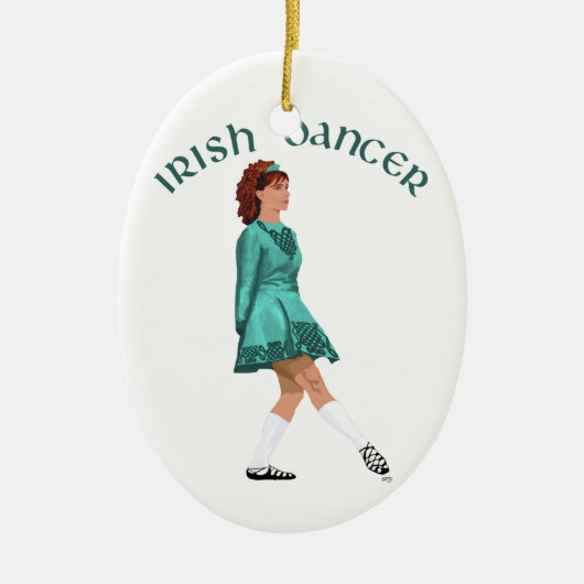 Soft Shoe Irish Dancer in Turquoise Keramisch Ornament (Voorkant)
