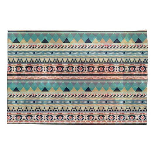 Soft Southwest Tribal Pattern Pink Turquoise Gold Kussensloop (Achterkant)