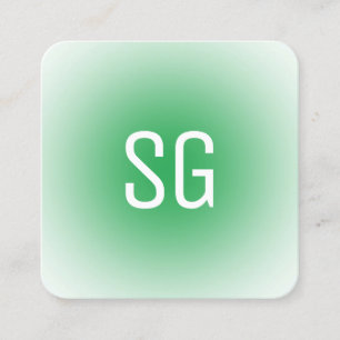 Soft Spot - Initialen - Grass Green Square Busines Vierkante Visitekaartje