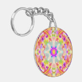 Soft Spring Pastels Tie Dye Patroon Sleutelhanger (Voorkant Links)