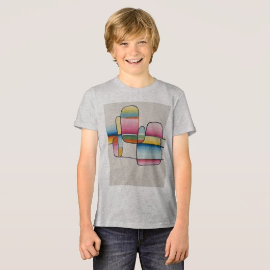 Soft Squares and Happy Lines Tri-Blend Shirt (Voorkant volledig)