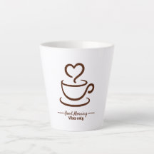 Soft Start Latte Coffee Mok – Minimalistische Hear