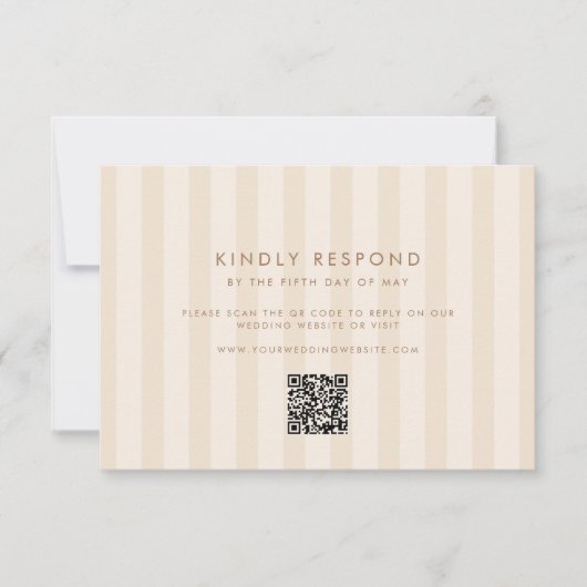 Soft Stripes Wedding RSVP Kaartje (Voorkant)