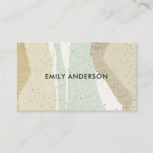SOFT SUBTLE AQUA GRAY MODERN ABSTRACTE ART WAVES VISITEKAARTJE