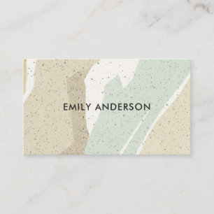 SOFT SUBTLE AQUA GRAY MODERN ABSTRACTE ART WAVES VISITEKAARTJE