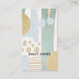 SOFT SUBTLE AQUA MODERN ABSTRACTE GEOMETRISCHE ART VISITEKAARTJE