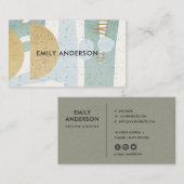 SOFT SUBTLE AQUA MODERN ABSTRACTE GEOMETRISCHE ART VISITEKAARTJE (Voorkant / Achterkant)