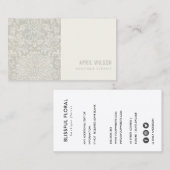 SOFT SUBTLE GRAY WHITE DAMASK FLORAL PATTERN VISITEKAARTJE (Voorkant / Achterkant)