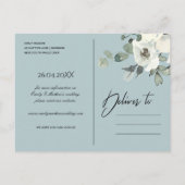 SOFT SUBTLE IVORY WHITE FLORAL BUNCH BEWAREN DE DA AANKONDIGINGSKAART (Achterkant)