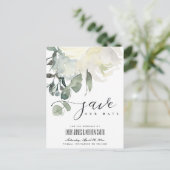 SOFT SUBTLE IVORY WHITE FLORAL BUNCH BEWAREN DE DA AANKONDIGINGSKAART (Staand voorkant)