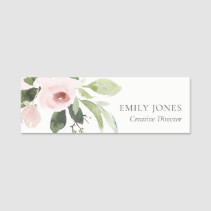 SOFT SUBTLE KLEUR WASH BLUSH PINK FLORAL BUNCH NAAMPLAATJE