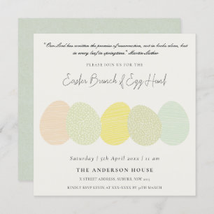 SOFT SUBTLE PASTEL EASTER EIEREN BRUNCH EN EGG HUN KAART