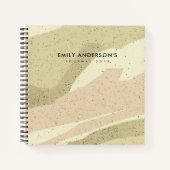 SOFT SUBTLE PINK GRAY MODERN ABSTRACTE ART WAVES NOTITIEBOEK (Voorkant)