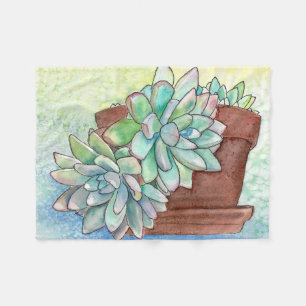 Soft Succulent Fleece Blanket Deken