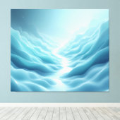 Soft Surreal Aqua Dreamscape Abstract Calming Canvas Afdruk (Insitu (Houten vloer))