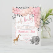 Soft & Sweet Zoo Invitation Baby shower animal (Debout devant)