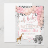 Soft & Sweet Zoo Invitation Baby shower animal (Devant / Derrière)