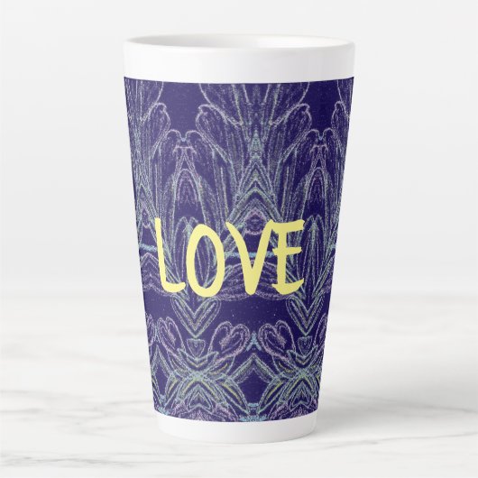 Soft Swirls Love (Purple) Latte Mok (Voorkant)