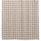 Soft Tan Beige English Country Check Pset Douchegordijn (Voorkant)