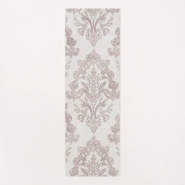 Soft Taupe Damask Watercolor Classic Floral Yogamat