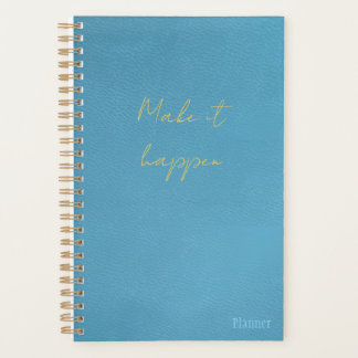 Soft Teal Vegan Leather Make It Happen Planner