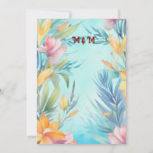 Soft Teal Watercolor Floral Frame Kaart (Achterkant)