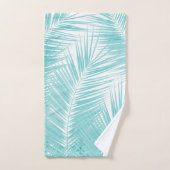 Soft Turquoise Palm Feuilles Dream #1a (Serviette à main)