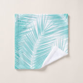 Soft Turquoise Palm Feuilles Dream #1a (Gant de toilette)