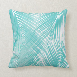 Soft Turquoise Palm Leaves Dream Cali Summer 3 Kussen