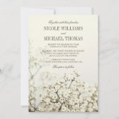 Soft Vintage bébé's Breath Wedding Invitations (Devant)