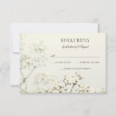 Soft Vintage bébé's Breath Wedding RSVP (Devant)