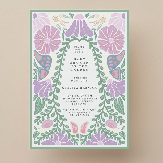 Soft Vintage Lavender Baby Shower Invitation