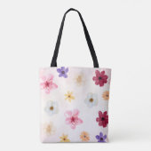 Soft Watercolor Floral Personalized Name Draagtas (Achterkant)