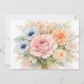 Soft Watercolor Floral Wedding Celebration Kaart (Achterkant)