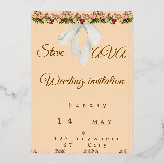 Soft Watercolor Wedding Invitation (Recto)