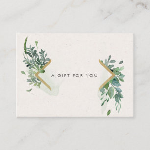 soft waterverf greenery gold gift certificate visitekaartje