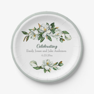 Soft Waterverf Magnolia Greenery Wedding Papieren Bordje